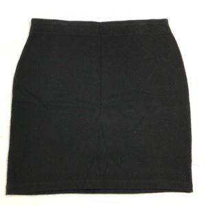 Eileen Fisher Pull On Knee Length Pencil Skirt Black Large